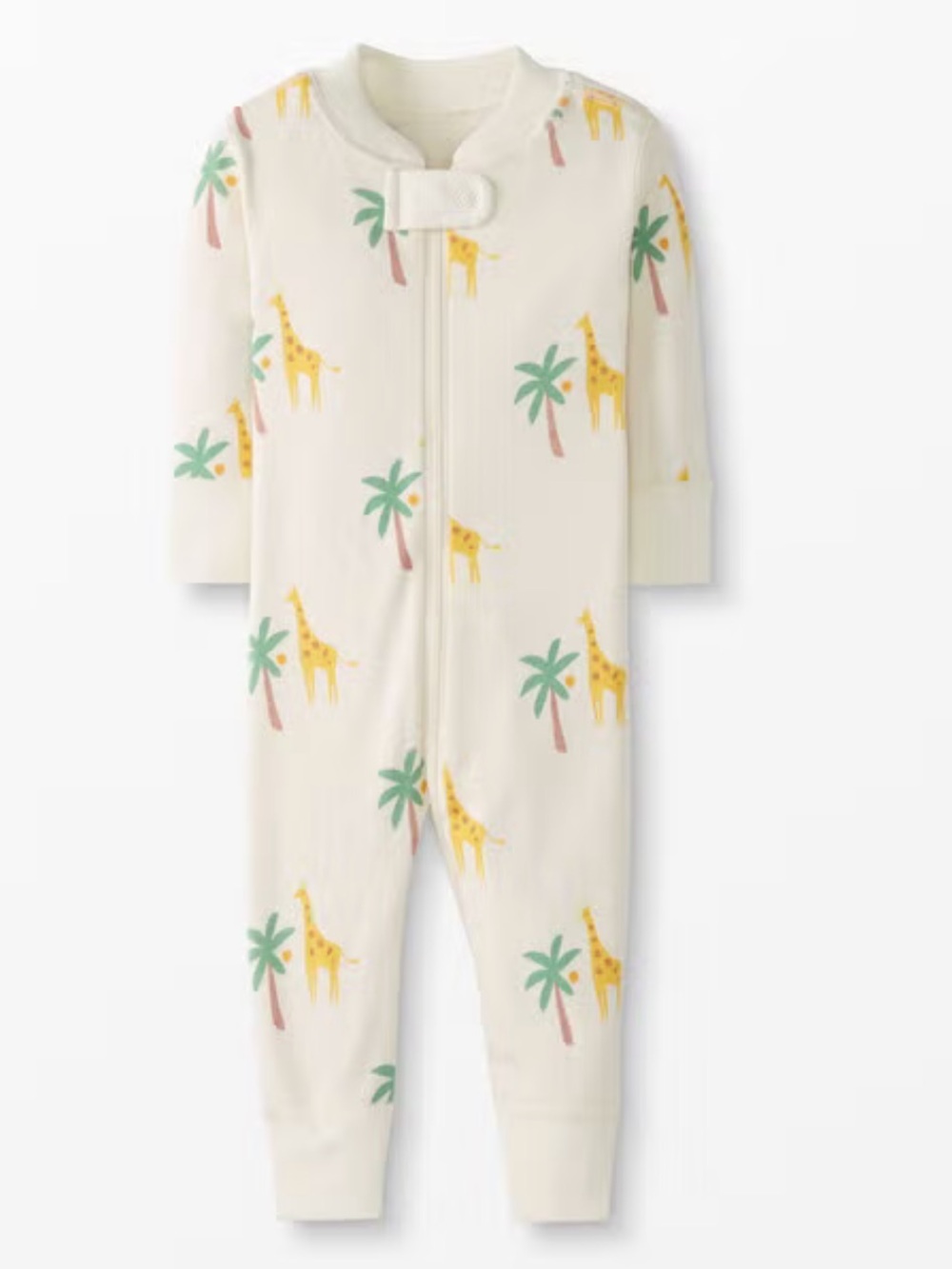 Hanna Andersson Night Night Sleeper Little Giraffes Ivory Palm Trees 2T